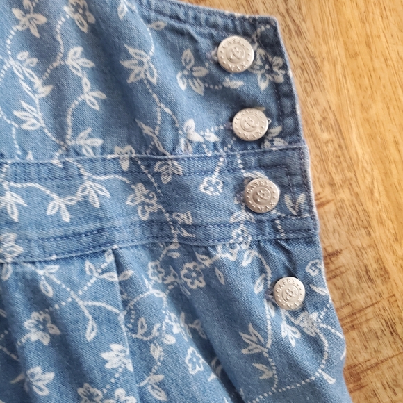 Casey & Max Blue Floral Denim Overall Dress - Size XL - Picture 9 of 16